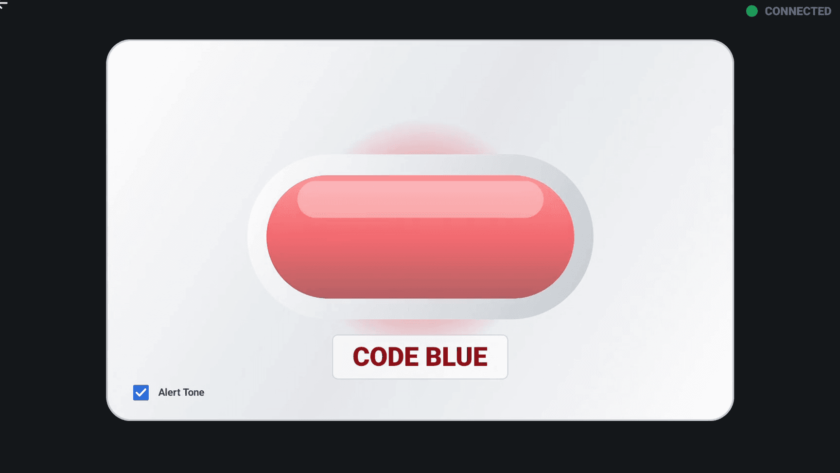 Code Blue active on the Door Alarm display