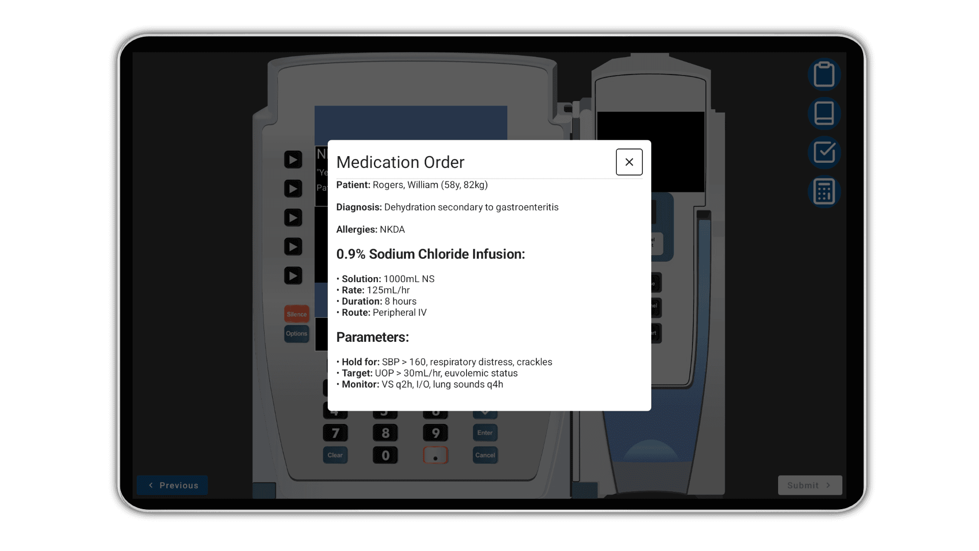 Custom Medication Order Interface in InfusionIQ